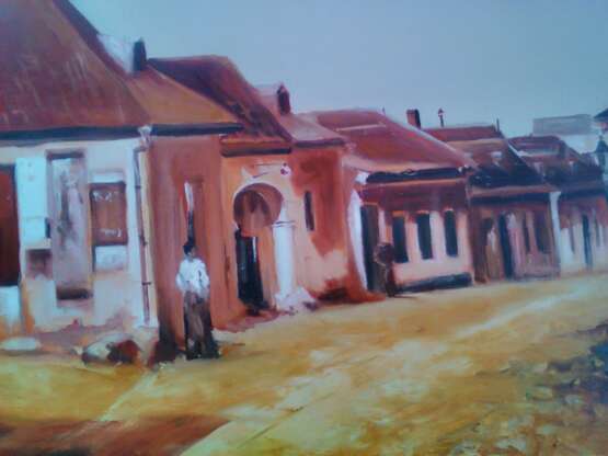 “Old street” Canvas Oil paint Impressionist Historical genre 2013 - photo 1
