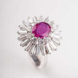 Vintage Diamant-Ring mit natürlichem Rubin. - фото 1