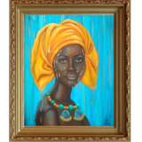 Интерьерная картина портрет африканка Canvas on the subframe Oil paint портрет маслом современный реализм Москва 2023 - photo 2