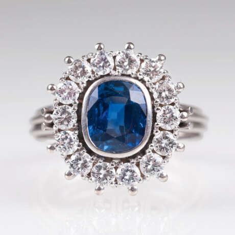 Vintage Saphir-Brillant-Ring. - фото 1