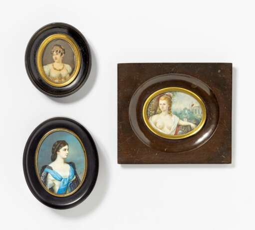 3 Miniaturen mit Damenporträts - photo 1