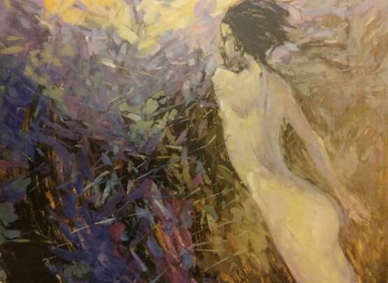 "Океан" Canvas Oil Nude art Russia 1993 - photo 1