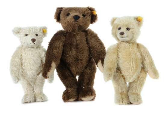 3 Teddy Bären Steiff, 1 x org. Teddy, Nr. 010859,… - фото 1