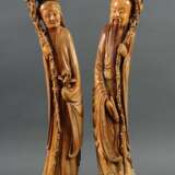 Großes Figurenpaar China, wohl 18. Jh., Elfenbein/… - Foto 1