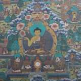 Thangka des Medizinbuddha Bhaishajyaguru Vaiduryap… - фото 3