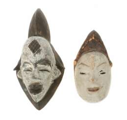 Zwei Masken der Punu Gabun, Holz geschnitzt, die G…