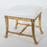 Tabouret im Empirestil Ende 19. Jh., Holzhocker mi… - photo 2