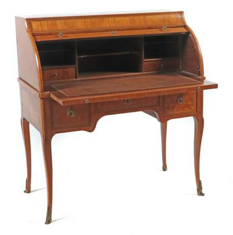 Zylinder-Bureau mit eingelegtem Dekor 20. Jh., Sch… - photo 2