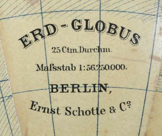 Erdglobus Ernst Schotte, Berlin, um 1885/90, Maßst… - Foto 4