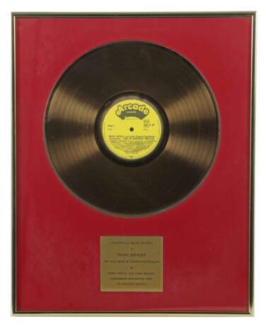 Goldene Schallplatte mit bez. Plakette ''PRESENTED… - Foto 1
