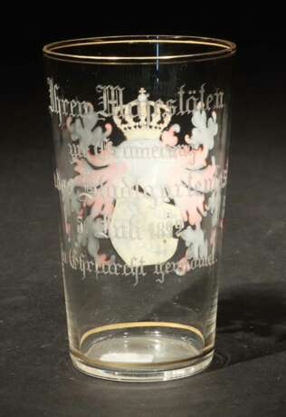 Becher mit Wappen Deutschland, 19. Jh., farbloses… - Foto 2