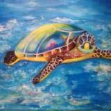 “Rainbow turtle” Canvas Acrylic paint Animalistic 2018 - photo 1