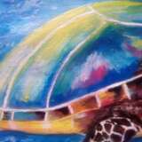 „Regenbogen-Schildkröte“ Leinwand Acrylfarbe Animalistisches 2018 - Foto 3