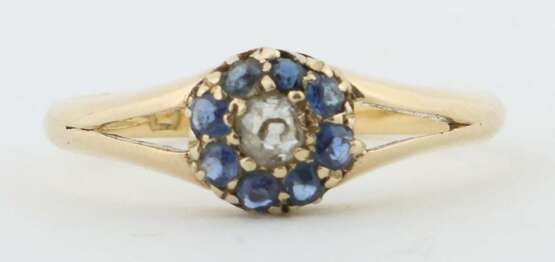 Saphir-Diamant-Ring Birmingham/England, 1907, Gelb… - фото 1