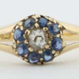 Saphir-Diamant-Ring Birmingham/England, 1907, Gelb… - фото 1