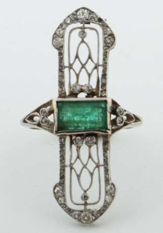 Jugendstil-Ring mit Smaragd Frankreich, 1912-1919,… - фото 1