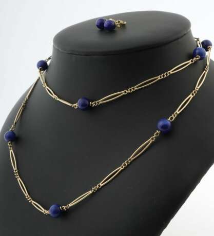 Lapis Lazuli Schmuckset Gelbgold 585, 2-tlg. best.… - photo 2