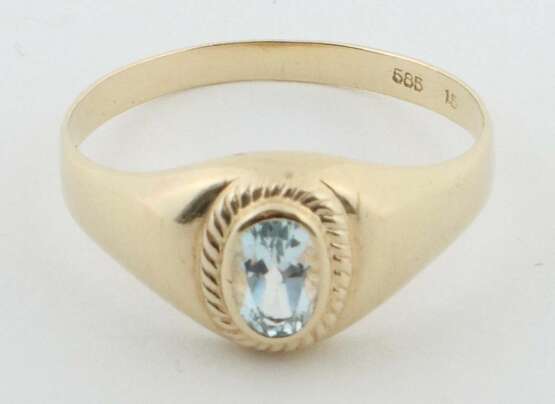 Ring mit Blautopas Gelbgold 585, Mantelring mit sc… - Foto 2