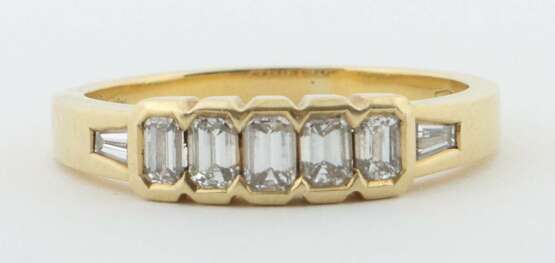 Diamantring Italien, Gelbgold 750, flache Ringschi… - Foto 1