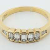 Diamantring Italien, Gelbgold 750, flache Ringschi… - Foto 2