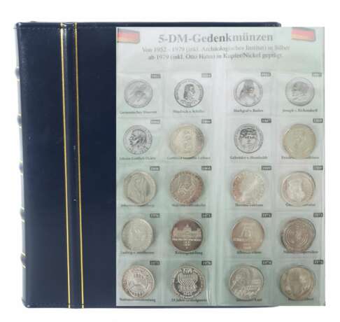 Münzalbum Sammlung von 22x 5 DM-Münzen und 58x 10… - Foto 1