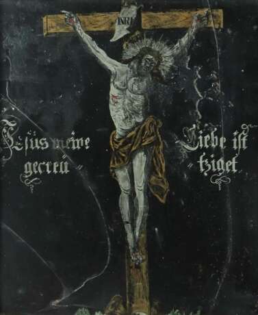 Hinterglasbild ''Jesus am Kreuz'' 16./17. Jh., woh… - Foto 1