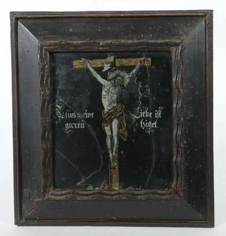 Hinterglasbild ''Jesus am Kreuz'' 16./17. Jh., woh… - Foto 2