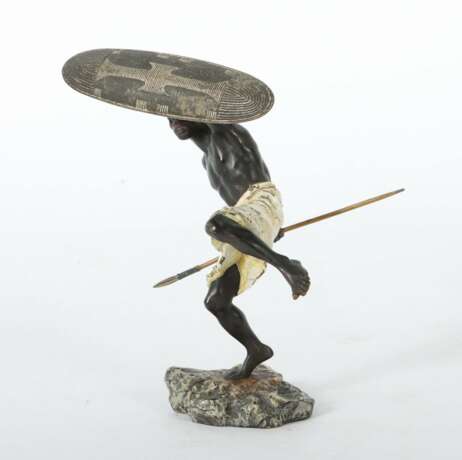 Afrikanischer Krieger Wiener Bronze, um 1900, Bron… - photo 2