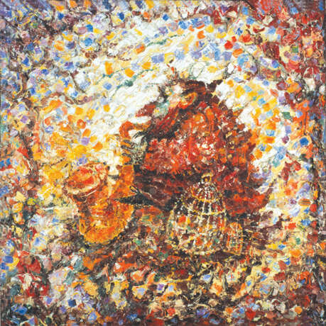 “Autumn Blues” Canvas Oil paint Surrealism Mythological 2004 - photo 1