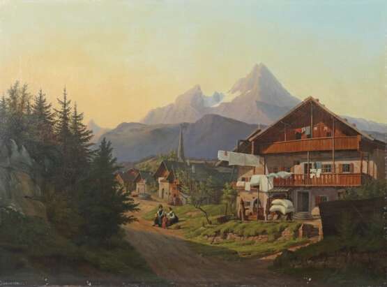 Maler des 19. Jh. ''Berchtesgaden mit Watzmann'',… - photo 1