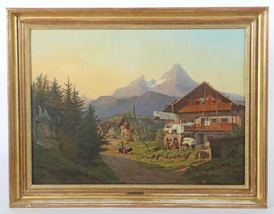 Maler des 19. Jh. ''Berchtesgaden mit Watzmann'',… - photo 5