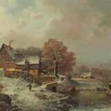 Maler des 19. Jh. ''Winterlandschaft'', mit Mühlen… - photo 1