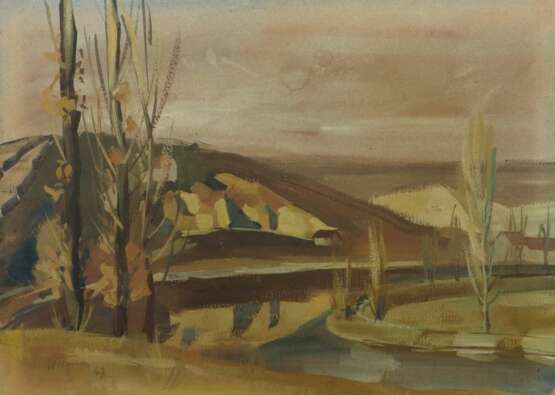 Maler des 20. Jh. ''Landschaft mit Flusslauf'', in… - фото 1