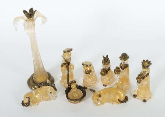 8 Glas-Krippenfiguren, mit Palme Gambaro & Poggi,… - photo 2