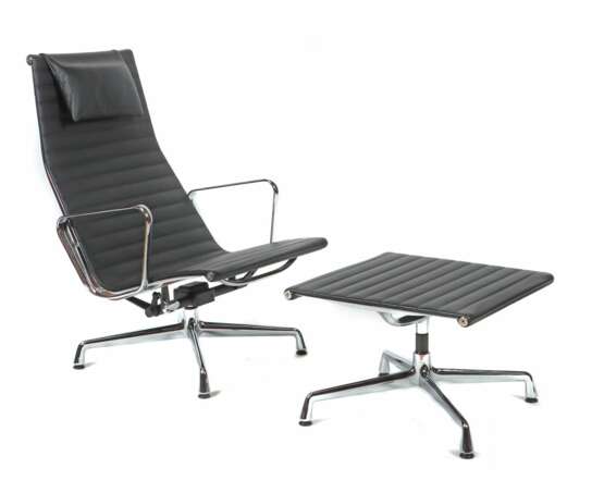 Eames, Ray & Charles Lounge Chair mit Ottoman, Alu… - photo 1