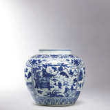 AN IMPRESSIVE AND FINELY PAINTED LARGE BLUE AND WHITE ‘FOUR SCHOLARLY PURSUITS’ JAR - photo 1