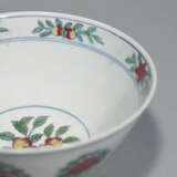 A RARE AND FINELY PAINTED DOUCAI ‘FRUIT AND FLOWER’ BOWL - photo 4