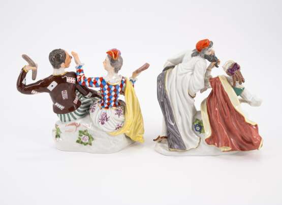 FOUR LARGE PORCELAIN COUPLES FROM THE COMMEDIA DELL'ARTE - Foto 7