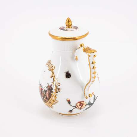 PORCELAIN COFFEE POT WITH MERCHANT NAVY SCENES AND INSECTS - photo 2