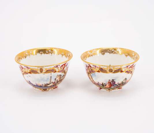 PAIR OF PORCELAIN TEA BOWLS AND SAUCERS WITH MERCHANT NAVY SCENES - Foto 3