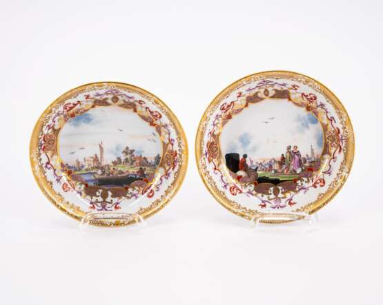 PAIR OF PORCELAIN TEA BOWLS AND SAUCERS WITH MERCHANT NAVY SCENES - photo 7