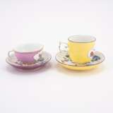 PORCELAIN COFFEE CUP AND SAUCER WITH YELLOW GROUND & PORCELAIN TEA CUP AND SAUCER WITH PURPLE GROUND AND KAKIEMON DECOR - photo 4