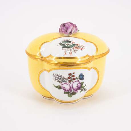 MATCHING PORCELAIN BOX WITH YELLOW GROUND AND FLOWER CARTOUCHES - photo 4
