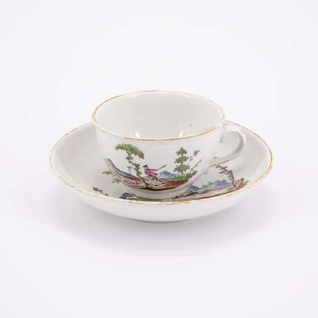 PORCELAIN COFFEE POT, THREE CUPS AND SAUCERS WITH HUNTING DECORS - photo 12