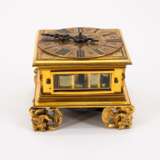 HORIZONTAL TABLE CLOCK MADE OF BRASS, STEEL AND GLASS - фото 2
