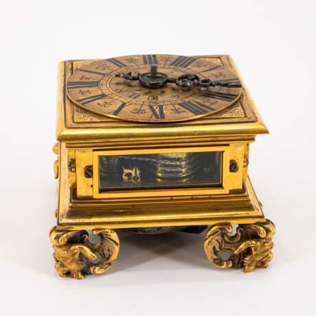 HORIZONTAL TABLE CLOCK MADE OF BRASS, STEEL AND GLASS - фото 4