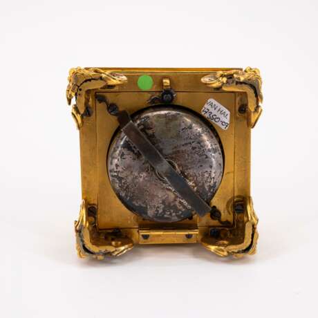 HORIZONTAL TABLE CLOCK MADE OF BRASS, STEEL AND GLASS - photo 6
