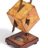 SUNDIAL CUBE WITH COMPASS MADE OF WOOD, BRASS AND GLASS - фото 1