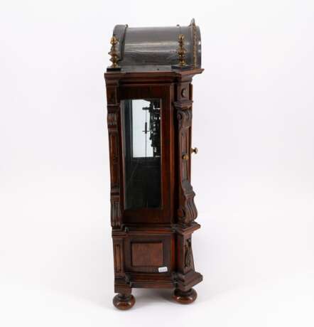 BRACKET CLOCK WITH MOVING EYE OF GOD MADE OF MAHOGANY, BRONZE, BRASS AND GLASS - Foto 4