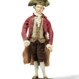 MODEL FIGURINE OF A GALLANT GENTLEMAN MADE OF WOOD, WOOL, VELVET, SILK, GOLDEN TRIMMINGS AND SILVER - фото 1